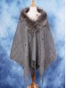 Cashmere Cape W/ Faux Fur and Rhinestones